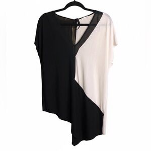 Zara Black and White Asymmetrical Hem Top